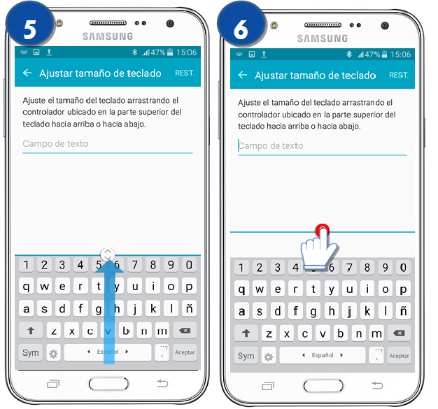 Galaxy J7 - ¿Cómo puedo ajustar el tamaño del teclado?