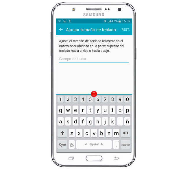 Galaxy J7 - ¿Cómo puedo ajustar el tamaño del teclado?
