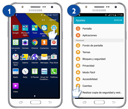 Galaxy J7 - ¿Cómo elimino la cuenta Samsung de mi celular?