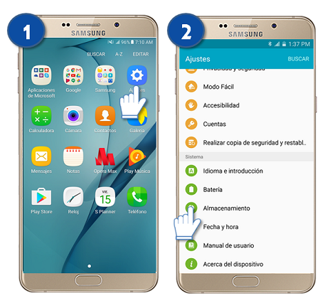 Galaxy A9 - ¿Cómo verificar el estado de almacenamiento en la memoria interna?