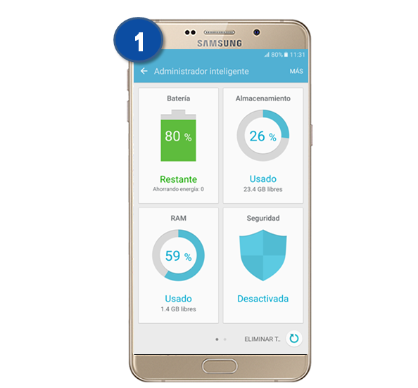 Galaxy A9 - ¿Qué es el Administrador Inteligente (Smart Manager)?