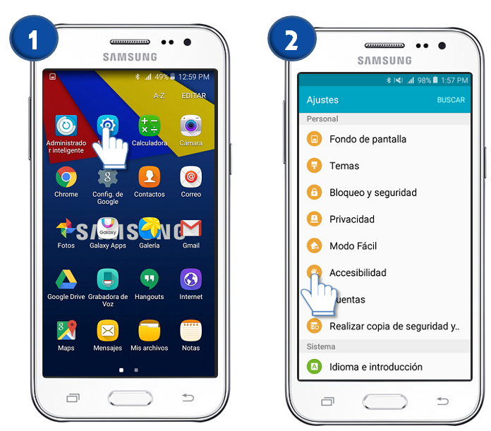 Galaxy J2 - ¿Cómo puedo usar el flash de la cámara como LED de notificaciones?
