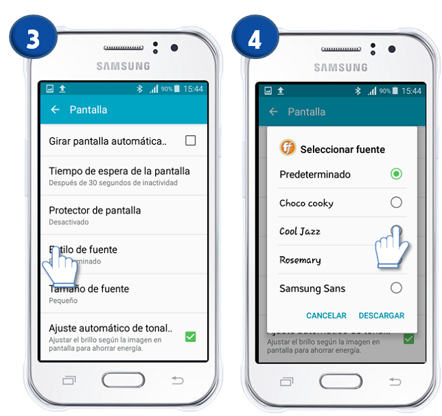 Galaxy J1 Ace - ¿Cómo cambiar el tipo de letra o fuente?