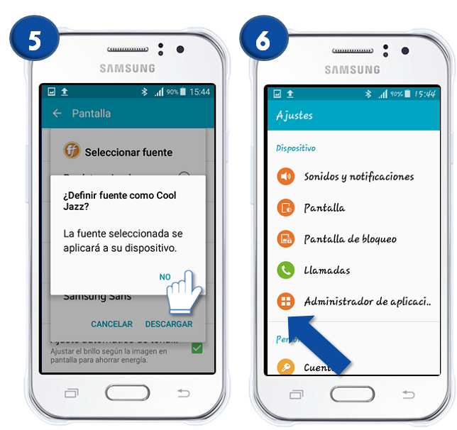 Galaxy J1 Ace - ¿Cómo cambiar el tipo de letra o fuente?