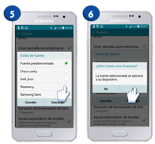 Galaxy A3 - ¿Cómo cambiar el estilo de fuente?