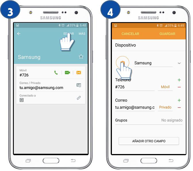 Galaxy J7 - ¿Cómo puedo agregar una imagen a un contacto?
