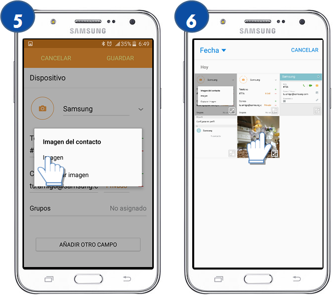 Galaxy J7 - ¿Cómo puedo agregar una imagen a un contacto?