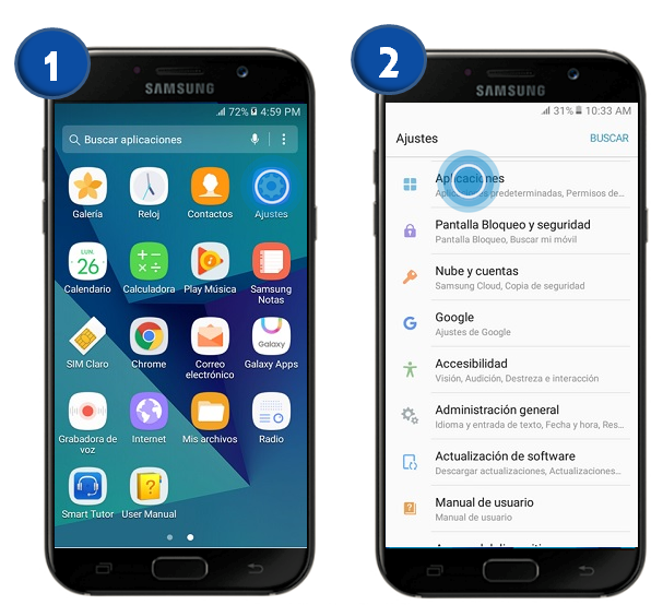 Galaxy A5 (2017) - ¿Cómo cerrar y detener una aplicación?