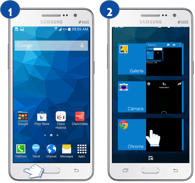 Galaxy Grand Prime - ¿Qué es y cómo puedes interactuar entre aplicaciones recientes?
