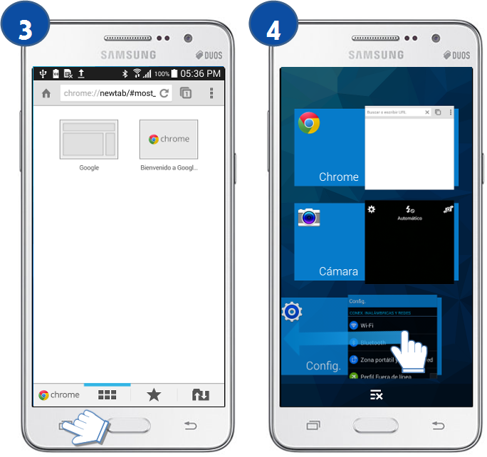 Galaxy Grand Prime - ¿Qué es y cómo puedes interactuar entre aplicaciones recientes?