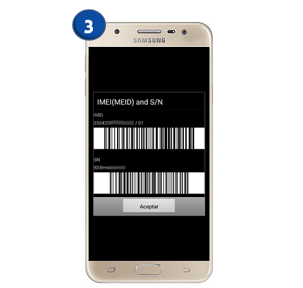 Galaxy J5 Prime - ¿Cómo verificar el número de IMEI con código telefónico?