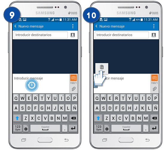 Galaxy Grand Prime - ¿Cómo copiar y pegar texto?