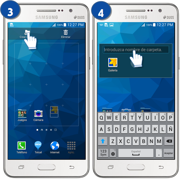 Galaxy Grand Prime - ¿Cómo crear carpetas de aplicaciones?