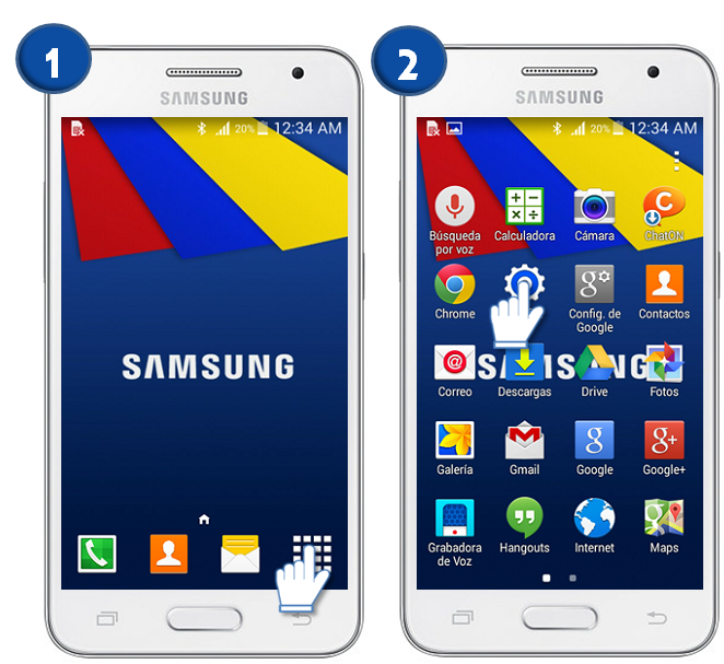 Galaxy Core2 - ¿Cómo cambiar el diseño del teclado a 3x4?