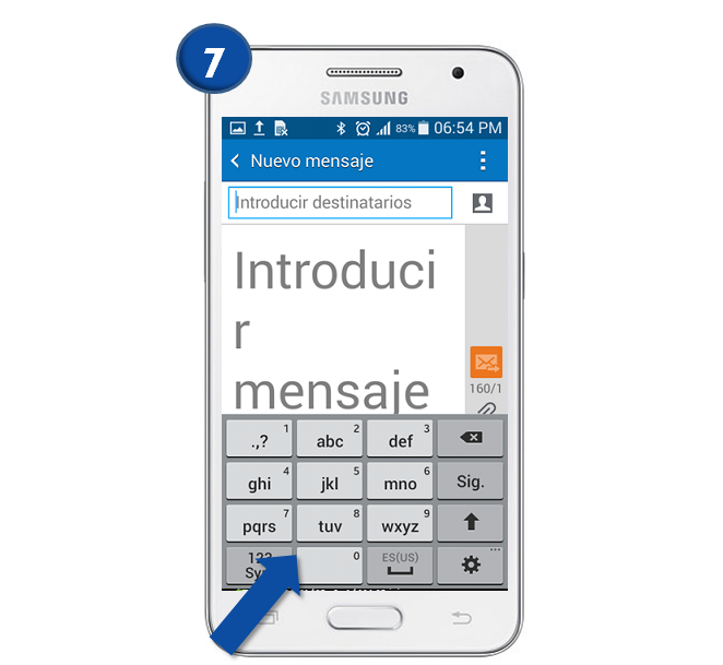 Galaxy Core2 - ¿Cómo cambiar el diseño del teclado a 3x4?