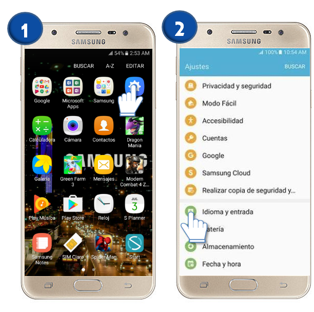 Galaxy J5 Prime - ¿Cómo activar introducción continua?