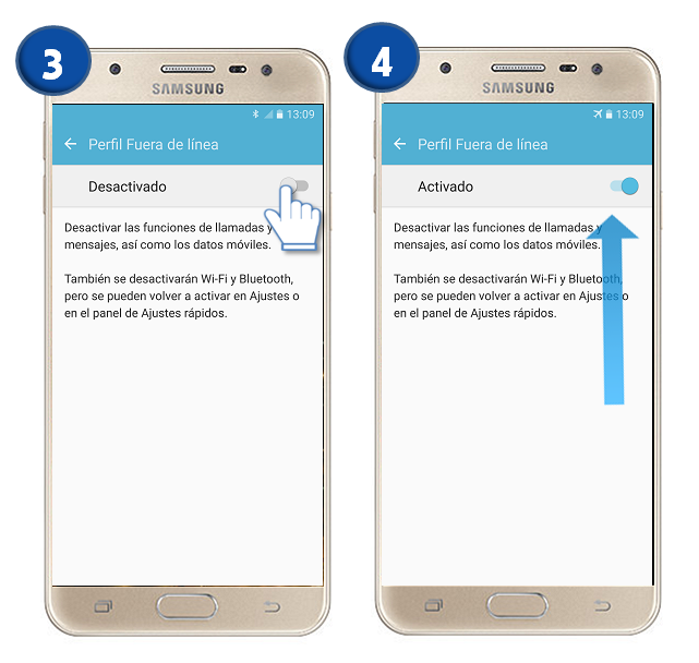 Galaxy J5 Prime: ¿Cómo ajustar el perfil fuera de línea?