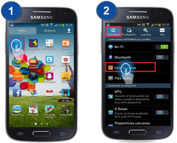 Galaxy S4 - ¿Cómo limitar el uso de mis datos móviles?