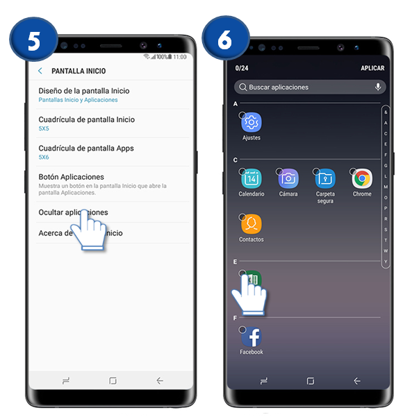 Galaxy Note8 Cómo puedes ocultar las aplicaciones Samsung CO