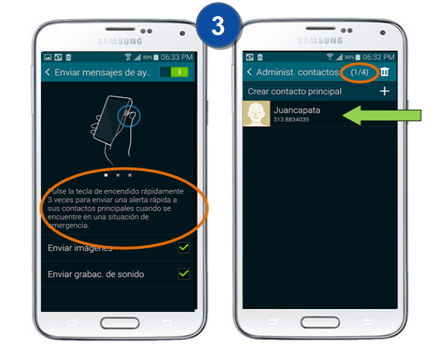 Galaxy S5 - ¿Cómo configurar la Asistencia de Seguridad?