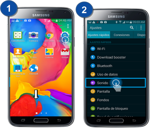 Galaxy S5 - ¿Cómo configurar la intensidad de vibración?