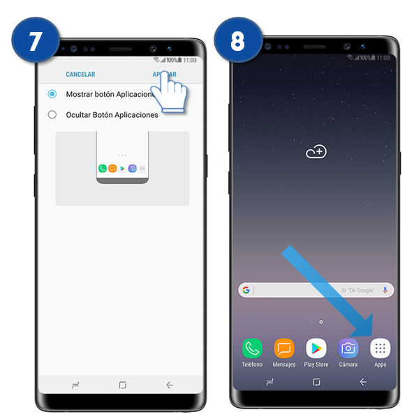 Galaxy Note8 ¿qué Es Y Cómo Mostrar El Botón De Aplicaciones Samsung Co 7190