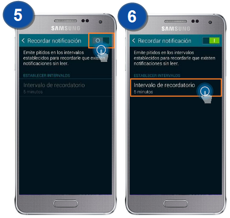 Galaxy ALPHA ¿Puedo recibir más de una vez una alarma indicando que tengo notificaciones?
