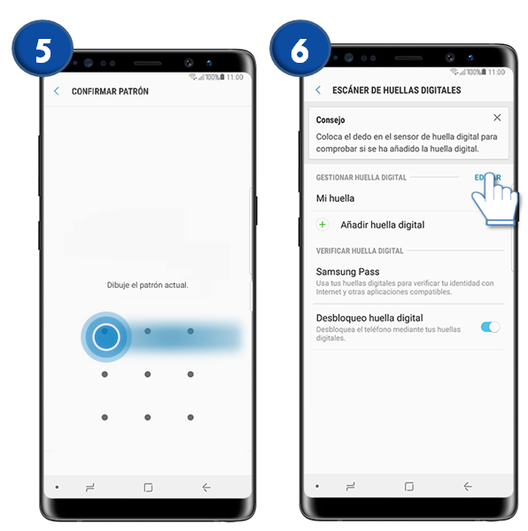 Galaxy Note8 : ¿Qué es y cómo eliminar contraseña por huella?