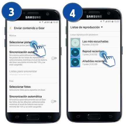 Galaxy Gear S3 Frontier - ¿Cómo transferir música del teléfono?