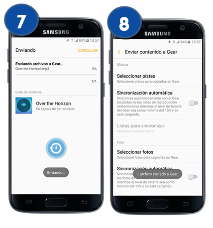 Galaxy Gear S3 Frontier - ¿Cómo transferir música del teléfono?