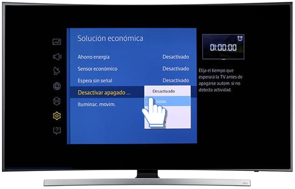 Smart TV Curvo/JU7500 - ¿Qué es y cómo configurar el Apagado automático?