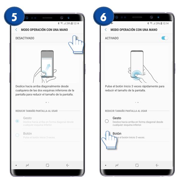 Galaxy Note8: ¿Qué es y cómo utilizar la operación con una mano?