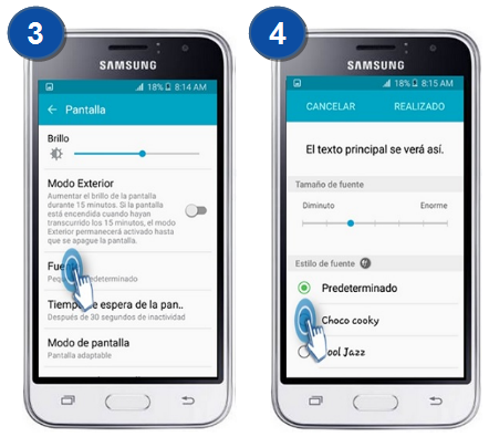 Galaxy J1 Mini - ¿Cómo cambiar el tipo de fuente?
