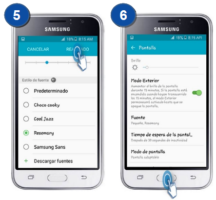 Galaxy J1 Mini - ¿Cómo cambiar el tipo de fuente?