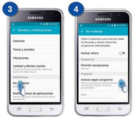 Galaxy J1 Mini - ¿Cómo activar el modo no molestar?