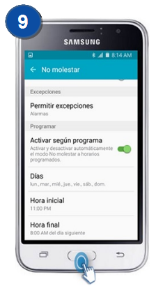 Galaxy J1 Mini - ¿Cómo activar el modo no molestar?