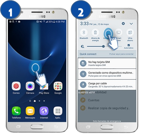 Galaxy J5 (2016) - ¿Cómo activar la función literna?