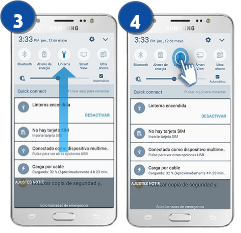 Galaxy J5 (2016) - ¿Cómo activar la función literna?
