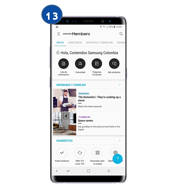 Galaxy Note8: ¿Cómo hacer una consulta desde Samsung Members?