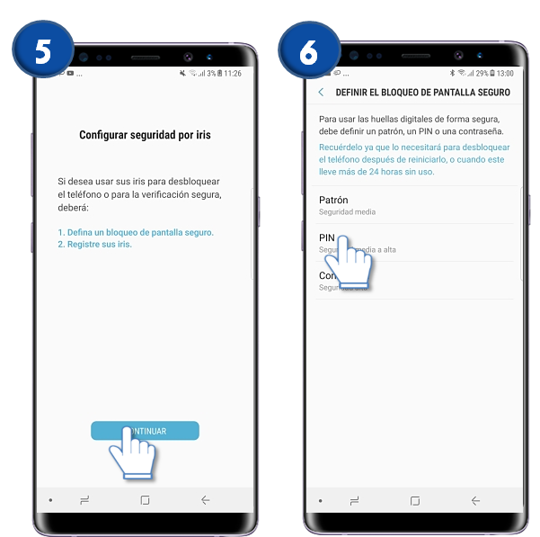 Galaxy Note8: ¿Qué es y cómo activar el bloqueo por iris?