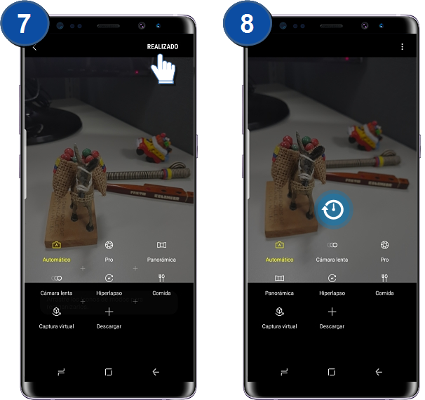 Galaxy Note8 - ¿Cómo reordenar modos de cámara?