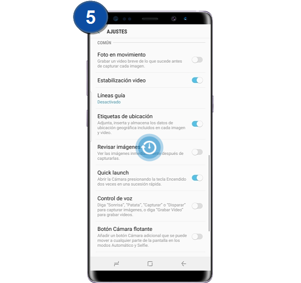 Galaxy Note8 - ¿Qué es y cómo activar la esTabilización de vídeo?