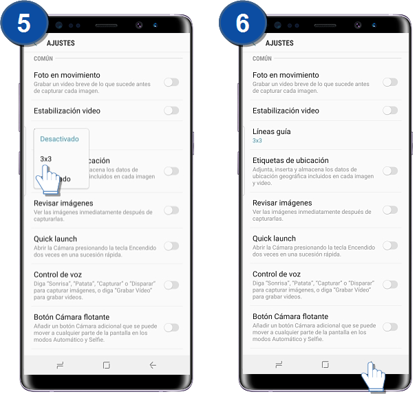 Galaxy Note8: ¿Qué es y cómo activar las líneas guía?