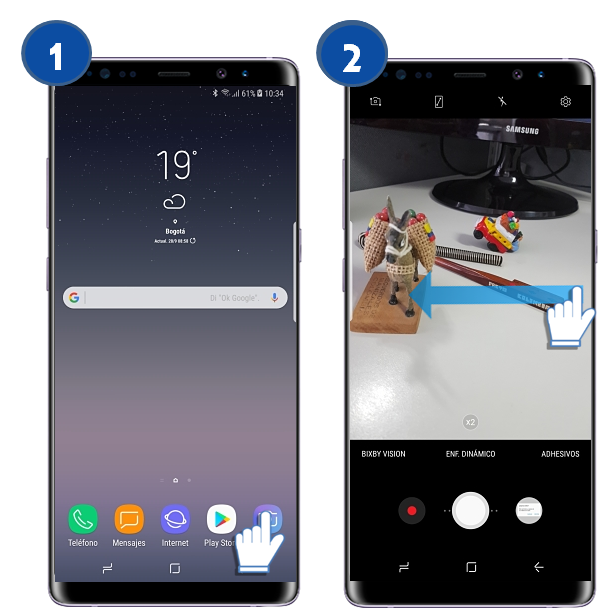 Galaxy Note8 - ¿Qué son y cómo ordenar los filtros en la cámara?