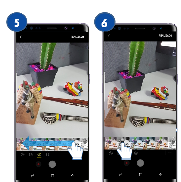 Galaxy Note8 - ¿Qué son y cómo ordenar los filtros en la cámara?