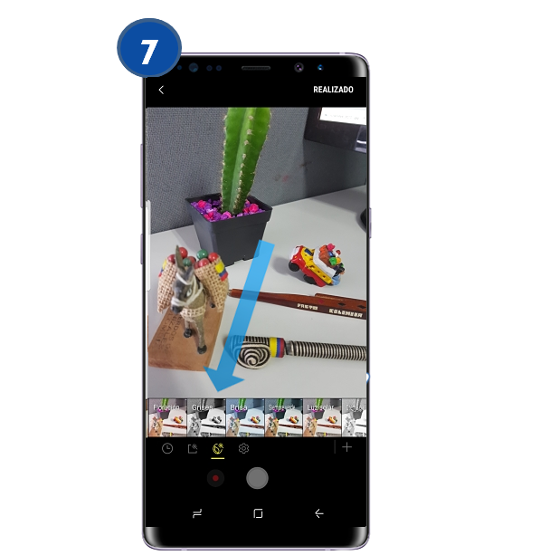 Galaxy Note8 - ¿Qué son y cómo ordenar los filtros en la cámara?