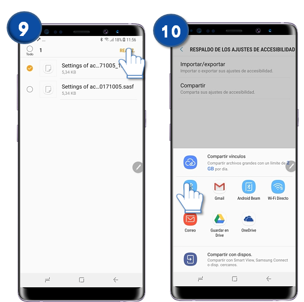 Galaxy Note8: ¿Qué es y cómo compartir los ajustes de accesibilidad?