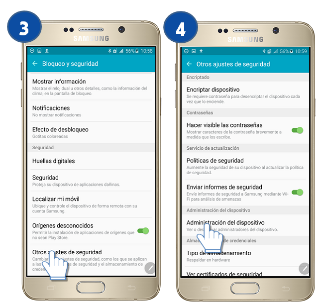 Galaxy Note5 - ¿Cómo activar o desactivar el Administrador del dispositivo?