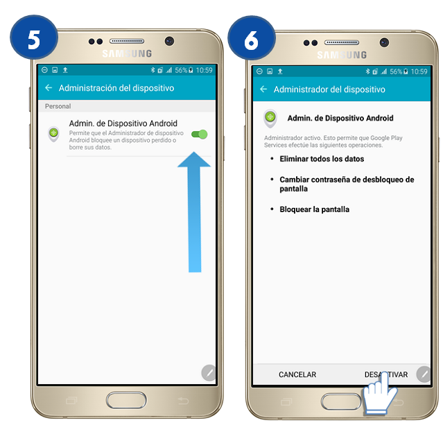 Galaxy Note5 - ¿Cómo activar o desactivar el Administrador del dispositivo?