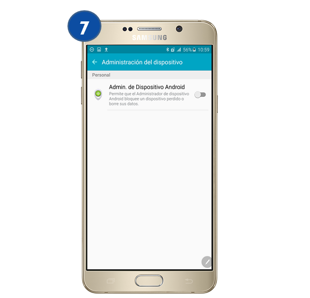 Galaxy Note5 - ¿Cómo activar o desactivar el Administrador del dispositivo?